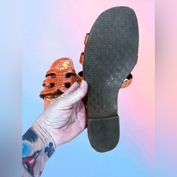 Sam Edelman Women's Bold Orange BAY Sandals flats slides 9.5 - Picture 7 of 8